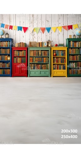 Tło fotograficzne „Kolorowa Biblioteczka – Szkolny Kącik” | 3943